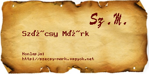 Szécsy Márk névjegykártya